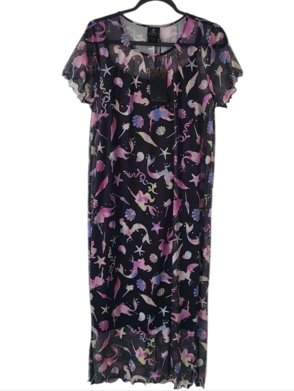 Torrid Disney Semi Sheer Mermaid Beach Midi Dress W Black Slip Attached 3X Nwt